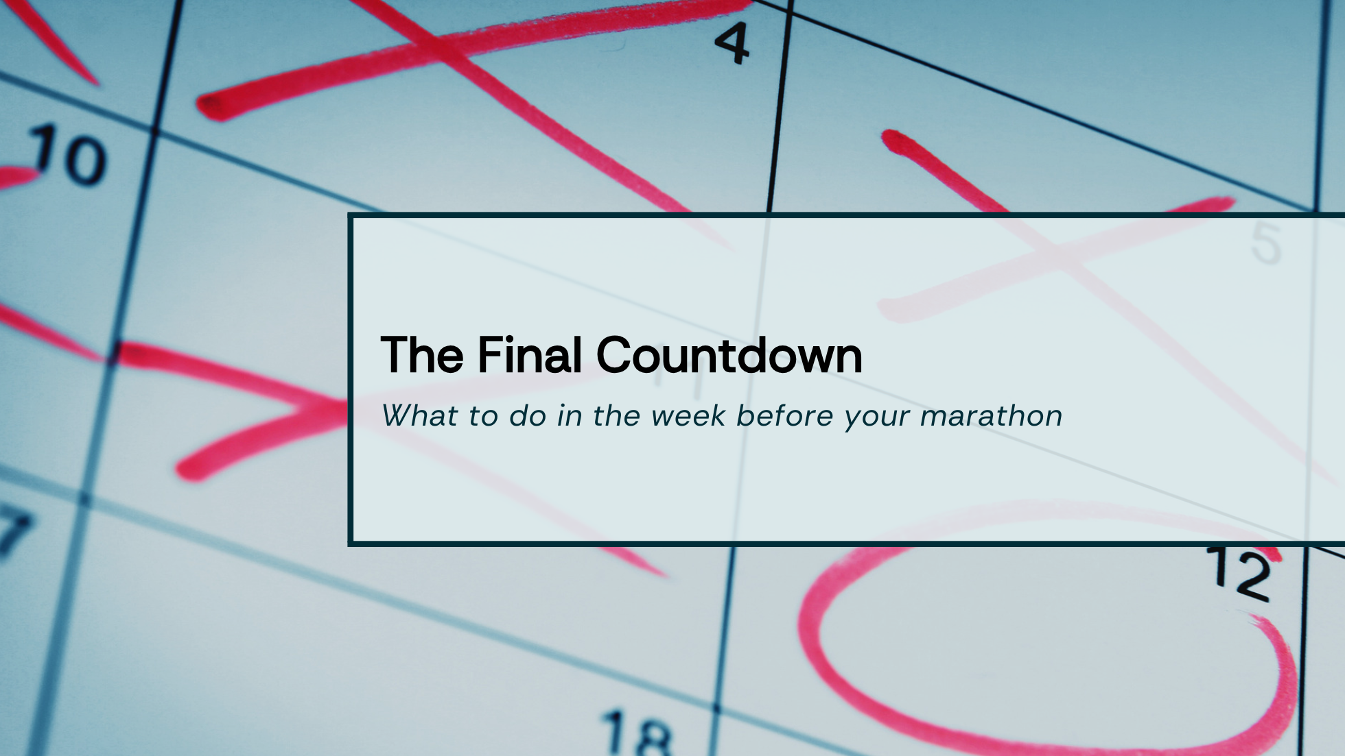 The Week Before A Marathon Title Image
