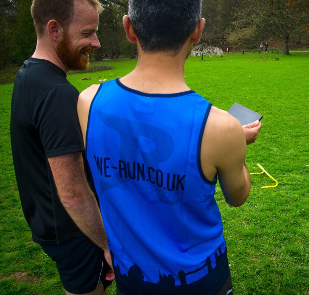 coach running through a free half marathon training plan