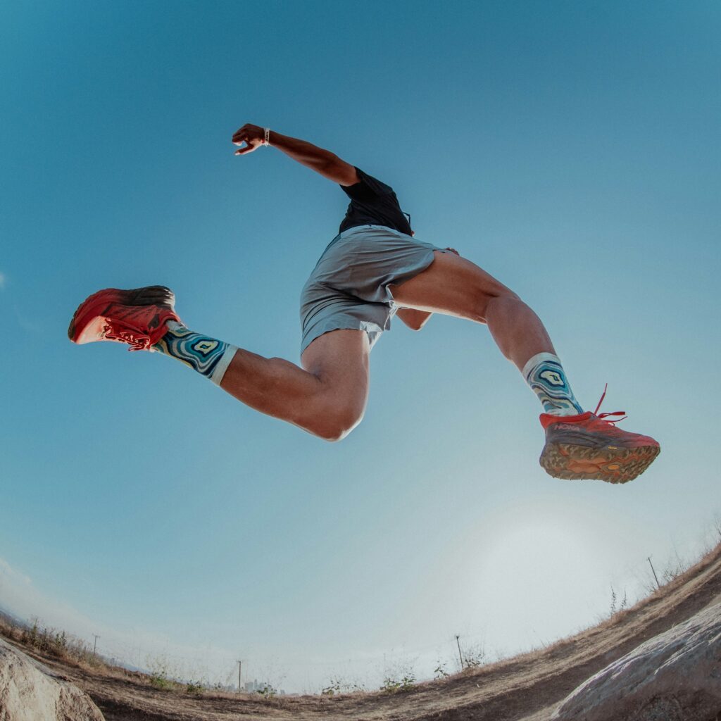 running nutrition coaching client leaping