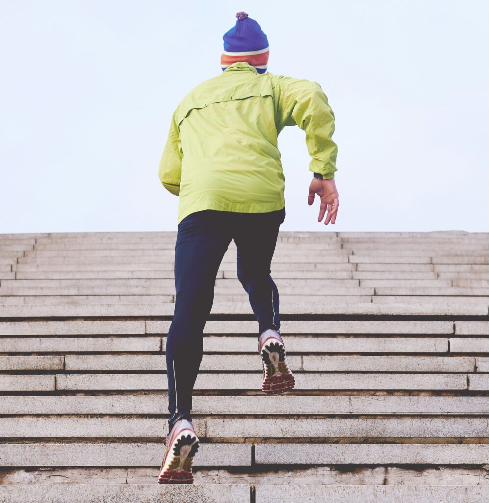 running coach london running on stairs