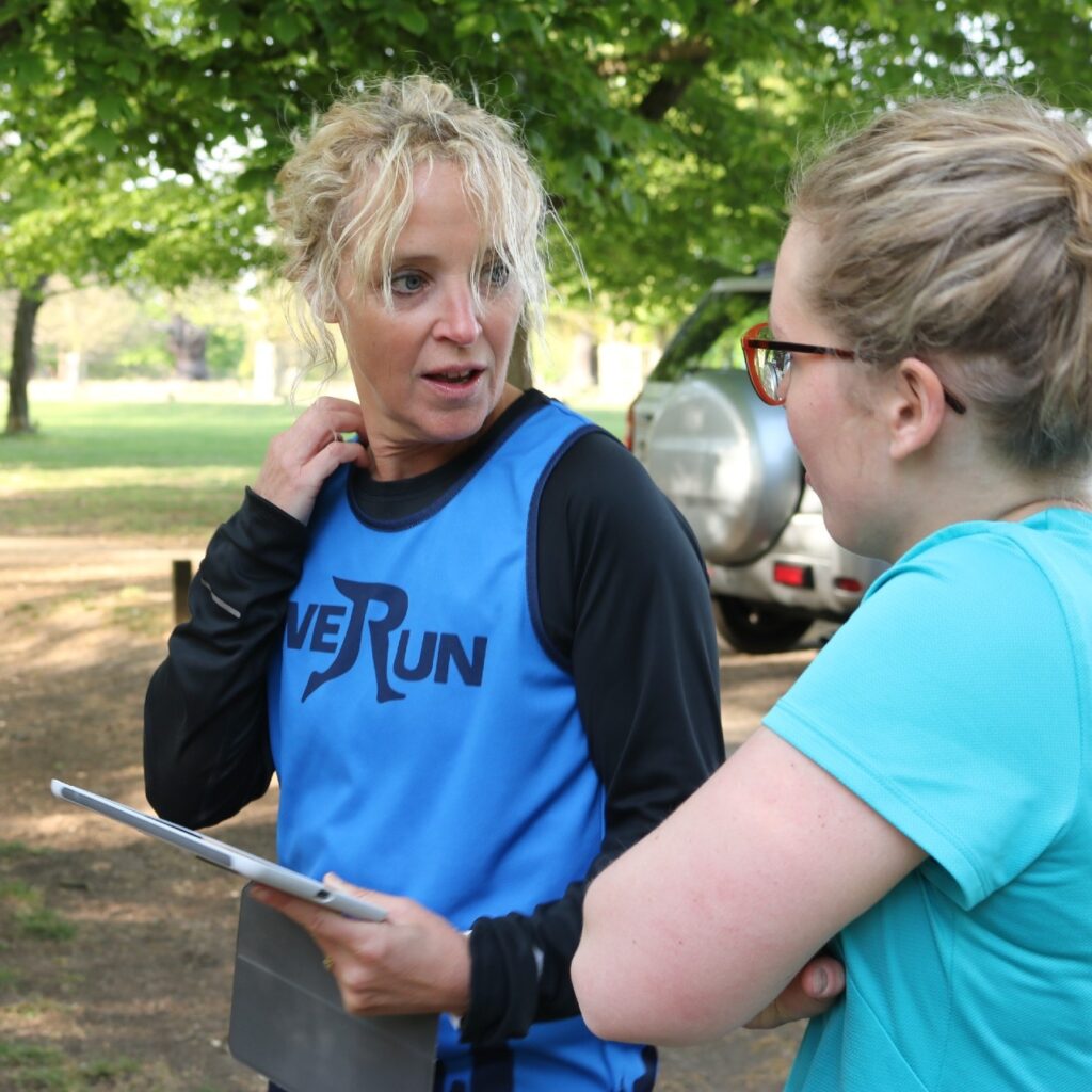 running coach oldham two ladies talking